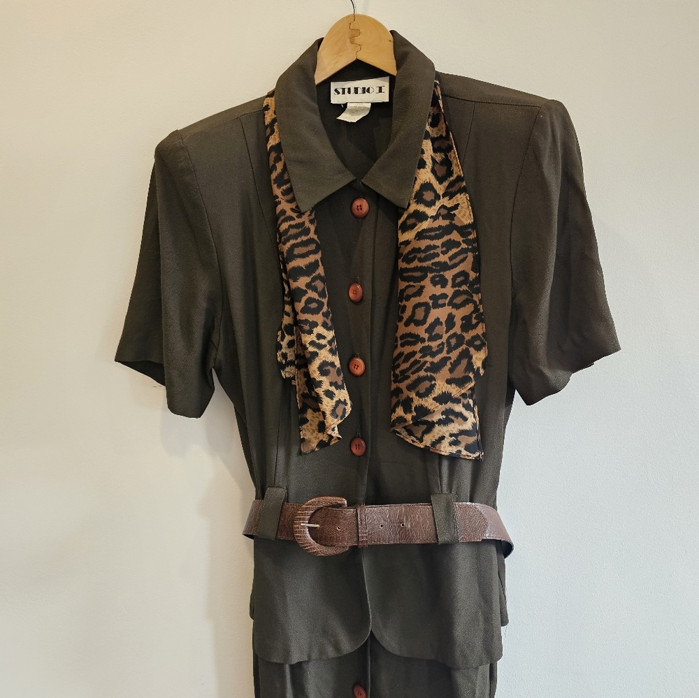 Studio I Army Green Safari Dress